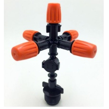 Béc tưới 5 hướng màu cam ren ngoài 21mm