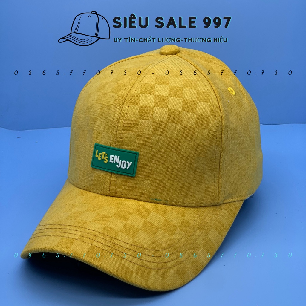 NÓN KẾT NHUNG CARO LOGO ENJOY NHIỀU MÀU FORM SIÊU ĐẸP THỜI TRANG CÁ TÍNH DỂ PHỐI ĐỒ