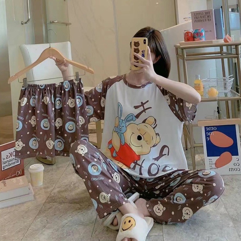 [SHOP UY TÍN]-[RẺ VÔ ĐỊCH] BỘ PIJAMA TAY NGẮN QUẦN SUÔNG THUN HOẠ TIẾT SIÊU XINH | BigBuy360 - bigbuy360.vn