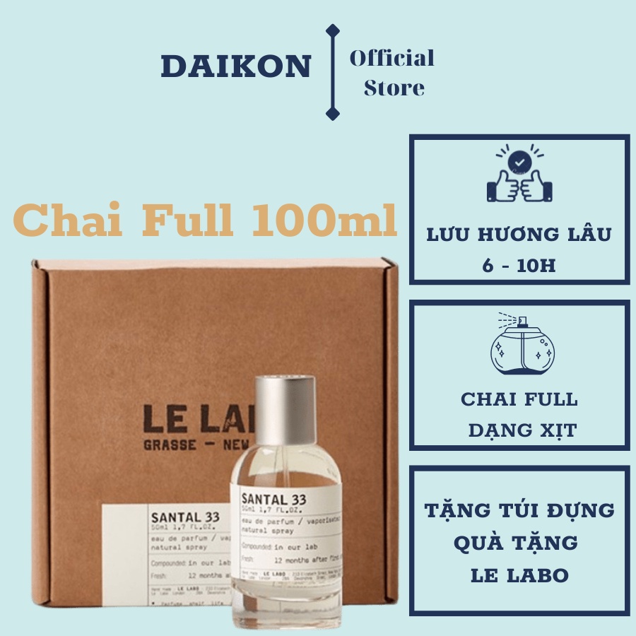 Nước Hoa Nam Nữ Lelabo Santal 33 Hương Gỗ Lịch Lãm Đẳng Cấp - Dầu Thơm nam nữ unisex dung tích 100ml Lưu Hương Lâu