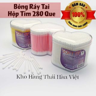 Bông ráy tai Thái Lan Soft Tip Hộp Tim 280 que