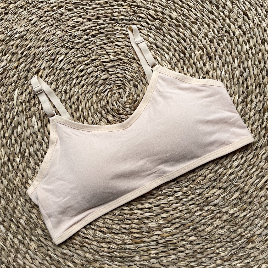 Áo bra 2 dây mảnh học sinh cấp 2 cấp 3 có mút ngực , áo bra cài sau croptop 2037