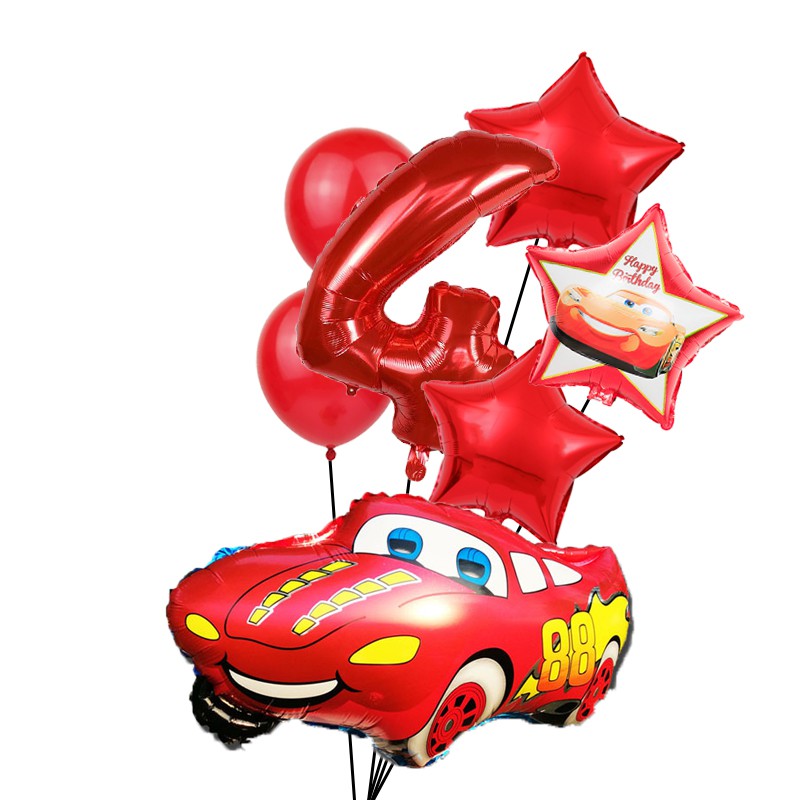 Set 7 Bong Bóng latex Bơm Hơi Hình Xe Hơi Hoạt Hình Trang Trí Tiệc Cưới/Sinh Nhật