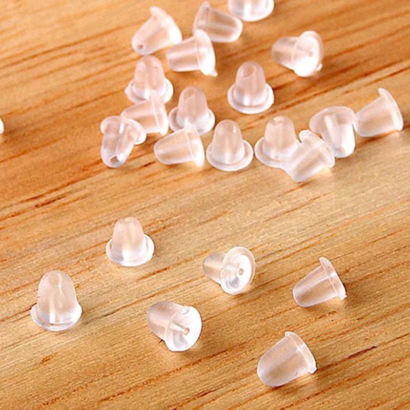 Set 1000 Nút Chặn Bông Tai 4mm Mềm Mại Thay Thế An Toàn DIY