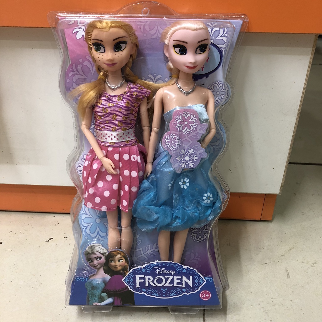 Búp bê Elsa &amp; Anna có khớp hộp ép kính 30cm