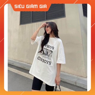 Set quần ngố áo phông cowboys [FREESHIP]🍁Bộ Quần Legging Lửng kèm áo thun tay lỡ form rộng🍁