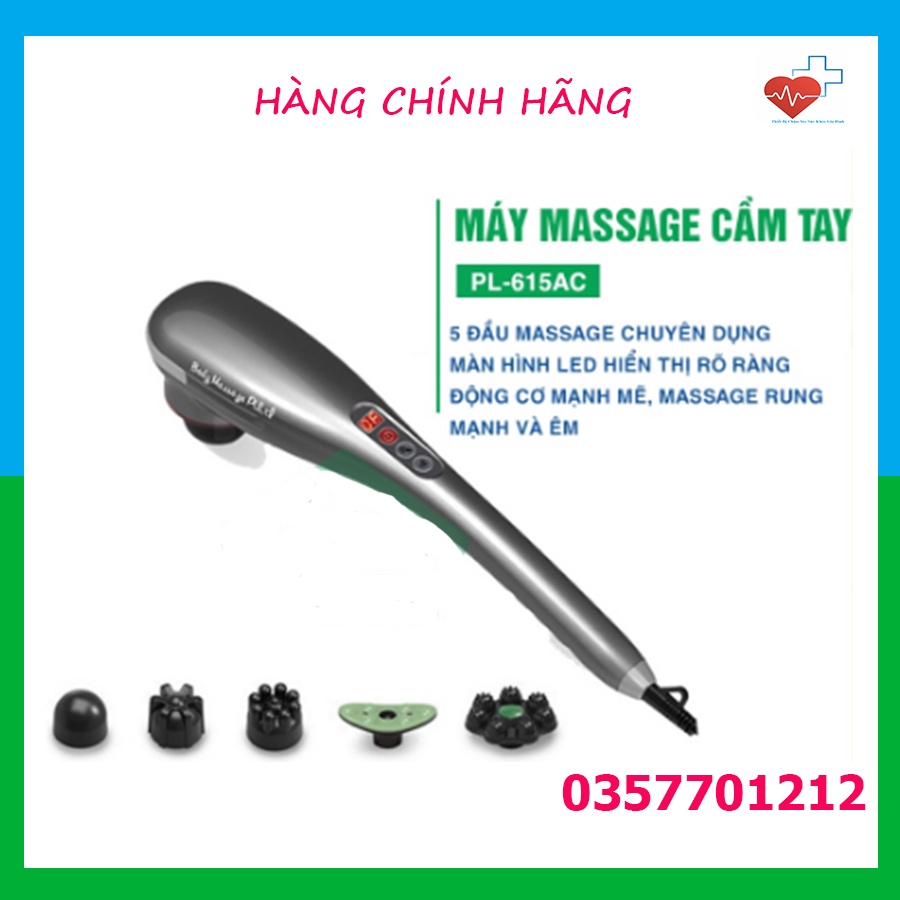 Máy mát xa 5 chế độ massage, 6 mức tùy chỉnh công nghệ Hàn Quốc, máy massage cầm tay 5 đầu nút bấm - Có video, ảnh thật