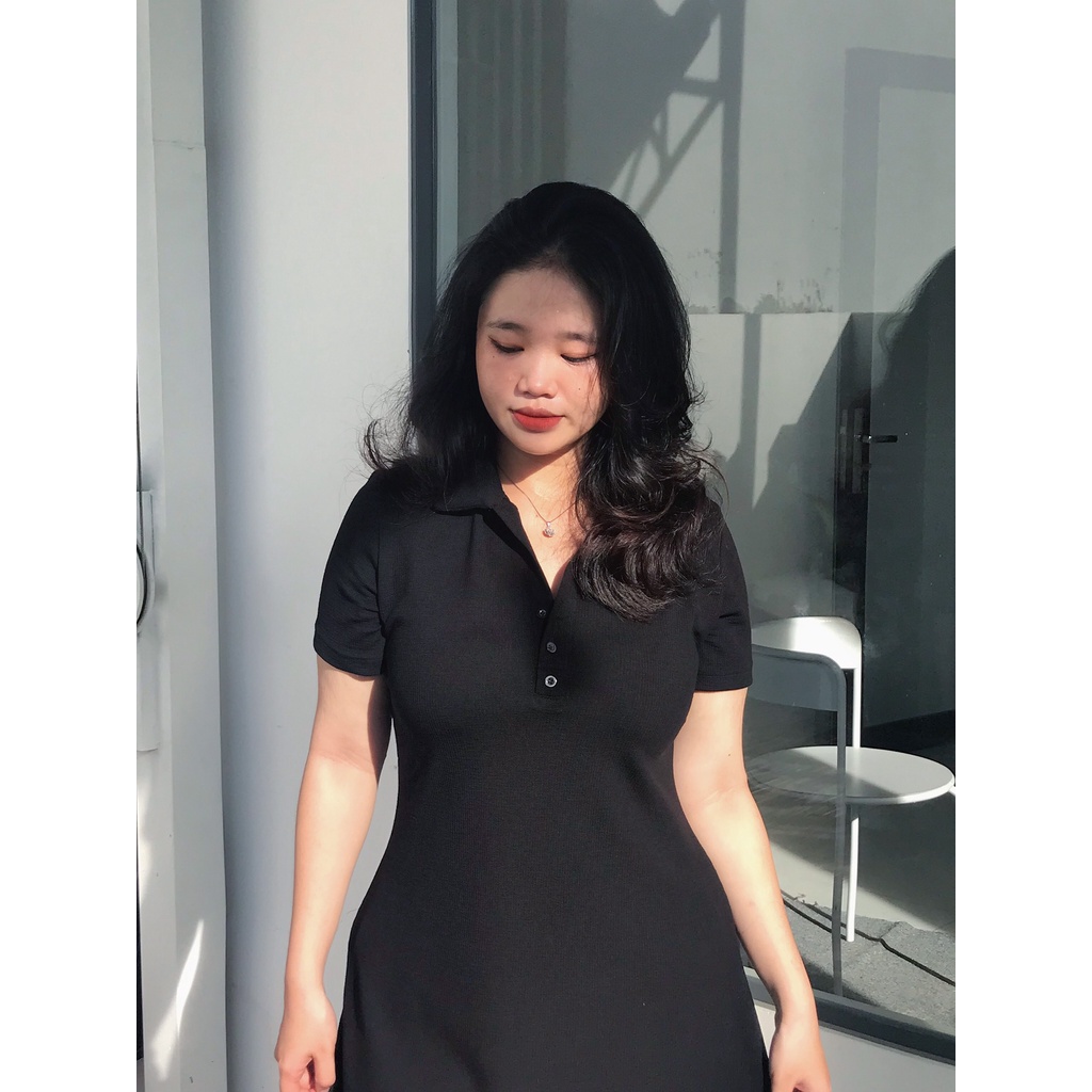 Đầm polo nữ kiểu dáng chữ A che khuyết điểm cho nàng đùi to bigsize FATTYTA ĐP01