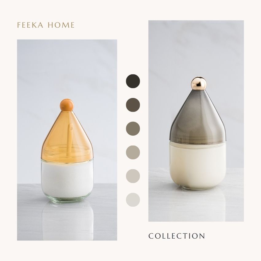 Lọ đựng gia vị thủy tinh có thìa thông minh FEEKA chống ẩm, hủ đựng gia vị đẹp sang trọng 300ml chống ngập thìa