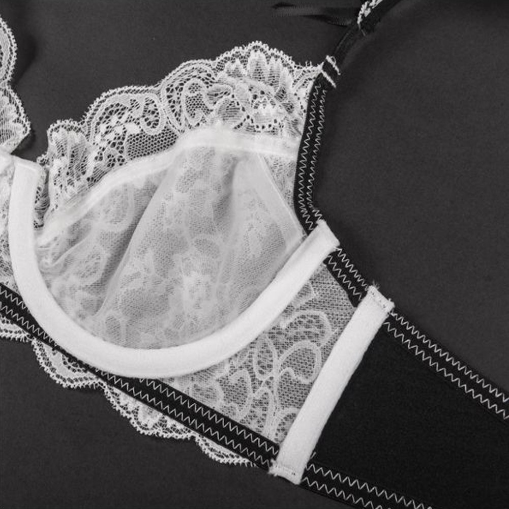 Set áo bra và quần lót Varsbaby ren xuyên thấu siêu mỏng phái nữ