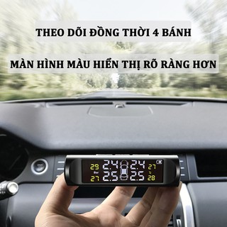 Cảm Biến Áp Suất Lốp Ô Tô TPMS Gắn Ngoài – Sử Dụng Năng Lượng Mặt Trời, Không Dây, Màn Hình LCD, Tuổi Thọ Pin 5 Năm