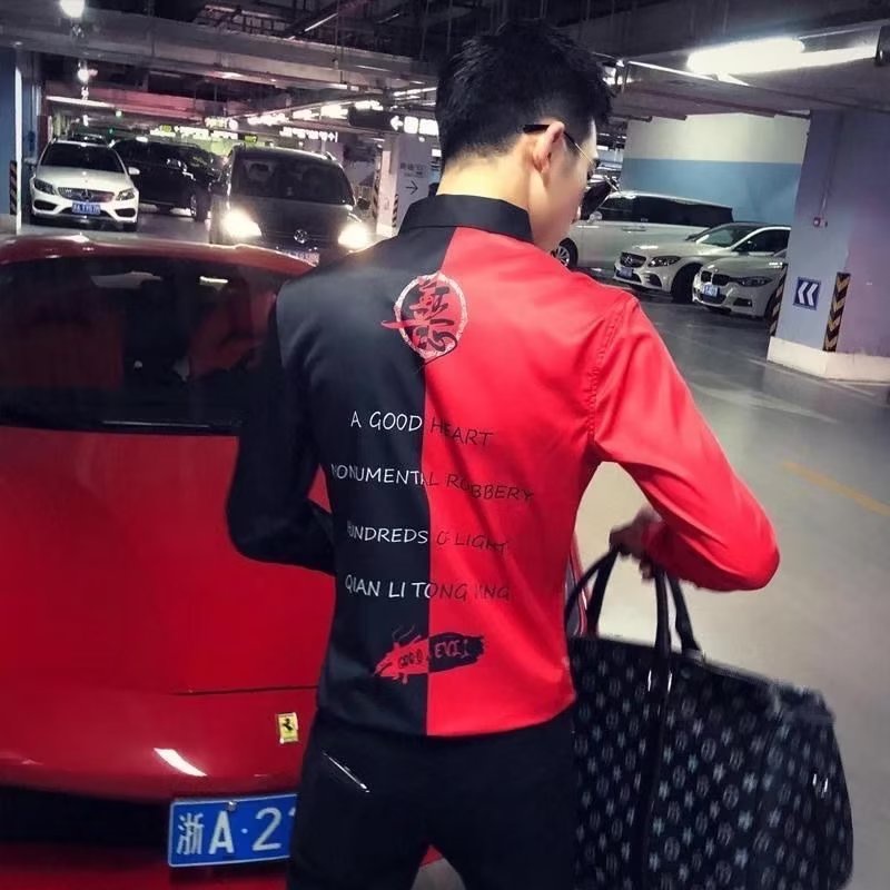 Áo Sơ Mi Tay Dài Dáng Rộng Mỏng Phối Màu Thời Trang Thu Đông Phong Cách Hàn Quốc Cho Nam