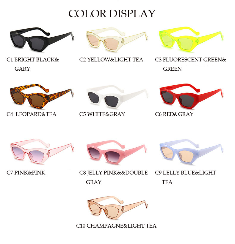 Summer candy color simple fashion cat eye small frame men and women same sunglasses