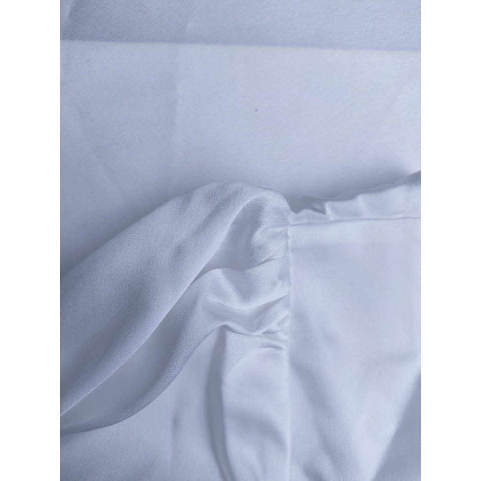 Sơ mi công sở nữ trắng cổ vuông, tay phồng tiểu thư xinh xắn, AA482