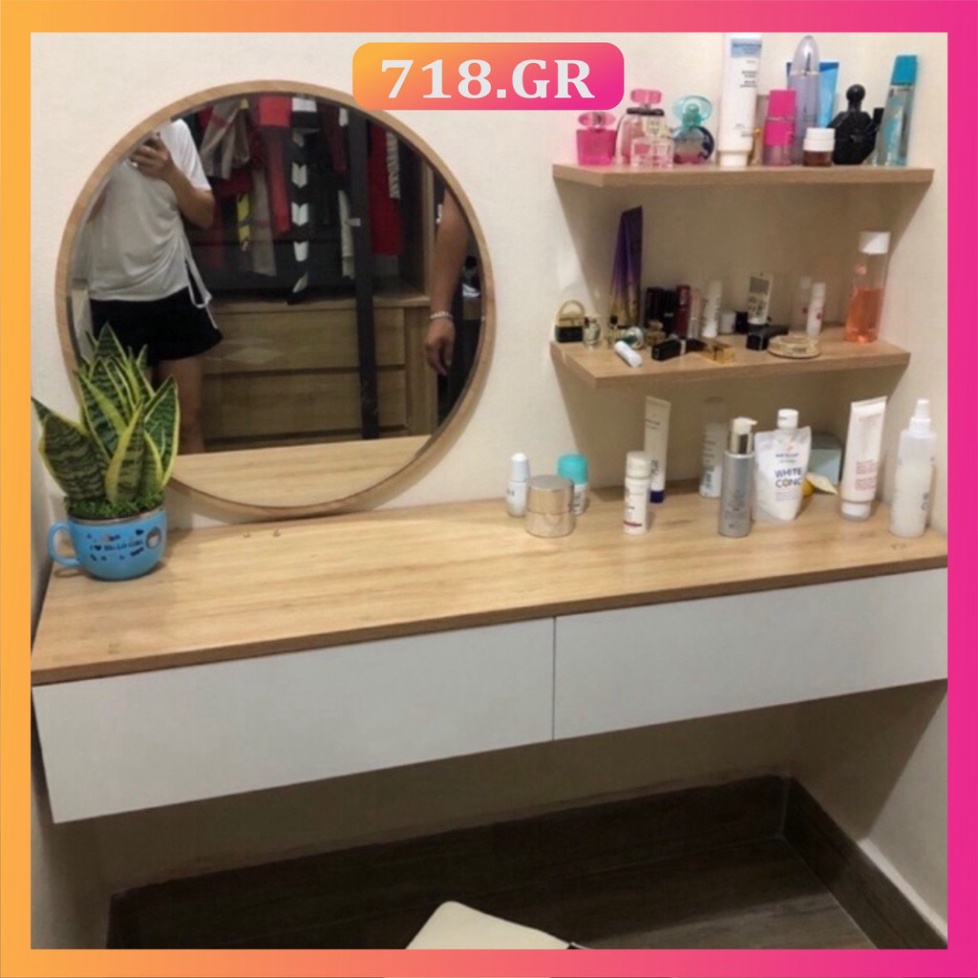 bàn trang điểm,bàn trang điểm mini, bàn trang điểm gỗ treo tường 80cm