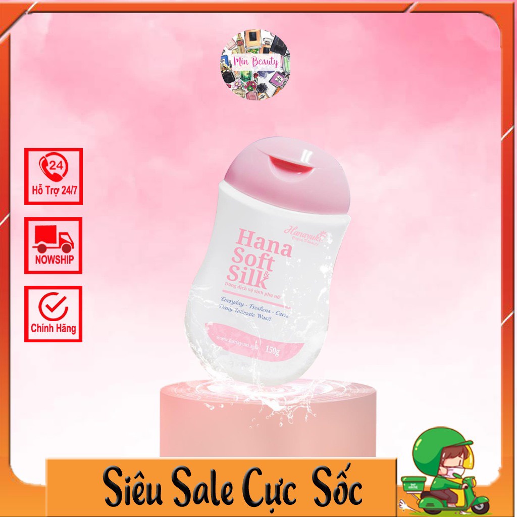 Dung Dịch Vệ Sinh Phụ Nữ Hana Soft Silk 150ml màu hồng , Vệ Sinh Âm Đạo Hana Soft