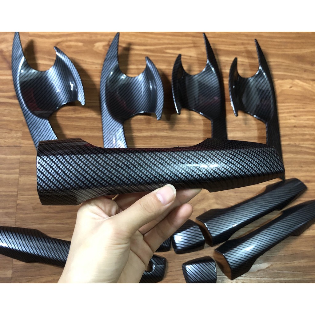 [Mã LIFEAU5SALE giảm 20k đơn 50k] Ốp tay nắm, Hõm cửa carbon xe XPANDER 2020-2021-2019-2018 Mẫu Cacbon Cao Cấp
