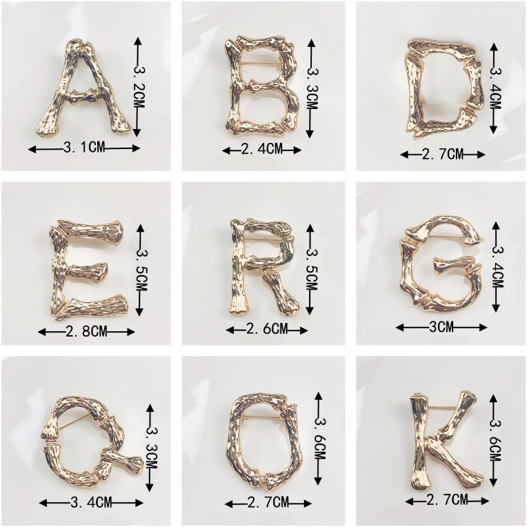 Trâm Cài Áo Hợp Kim Hình Chữ Cái Tiếng Anh