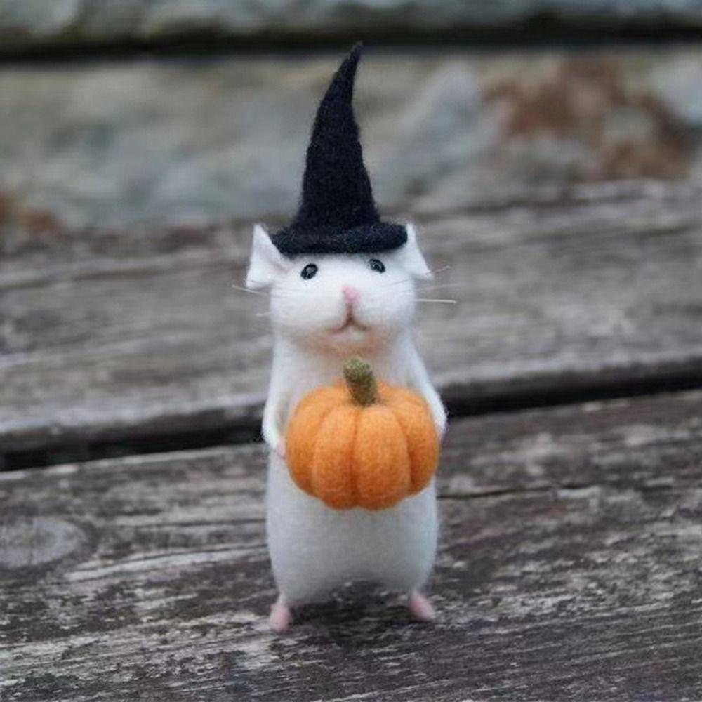Chuột Halloween Bằng Len Nỉ Thủ Công Họa Tiết Dễ Thương Thiết Kế Mới