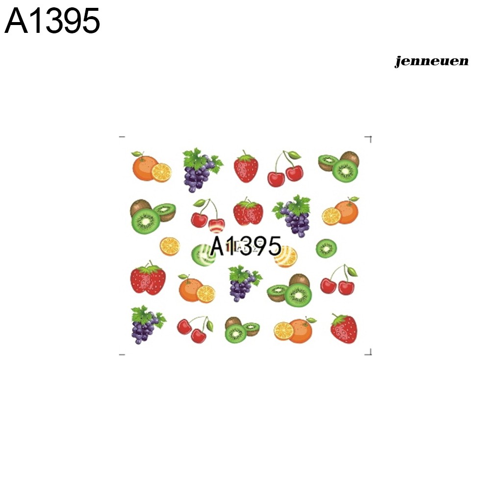 Nhãn dán móng tay trang trí móng kiểu trái cây dễ thương