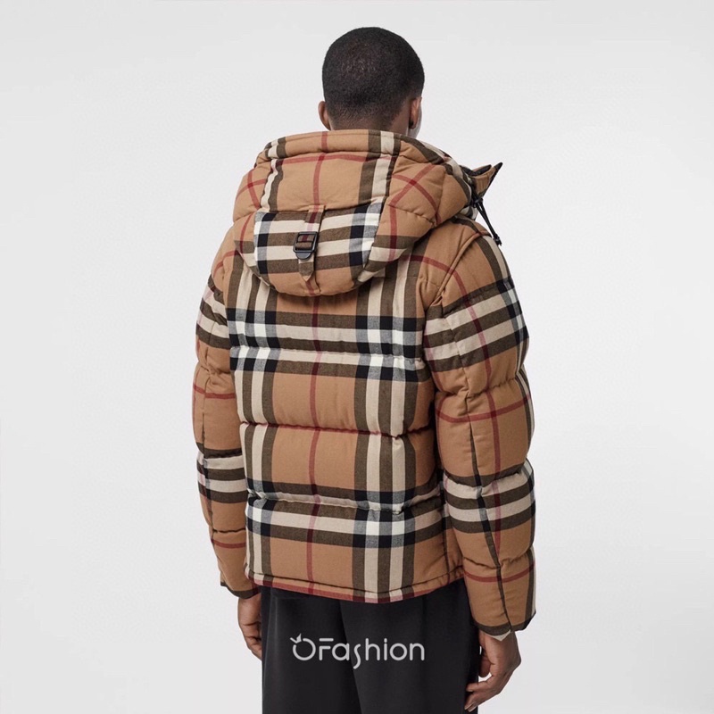 Áo khoác phao nữ thương hiệu Burberry BBR họa tiết kẻ cao cấp