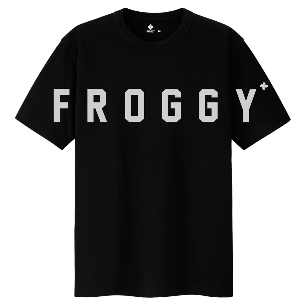 Áo thun tay lỡ FROGGY phông unisex nam nữ cotton oversize form rộng rất dễ phối đồ in chữ FROGGY phản quang siêu chất ạ