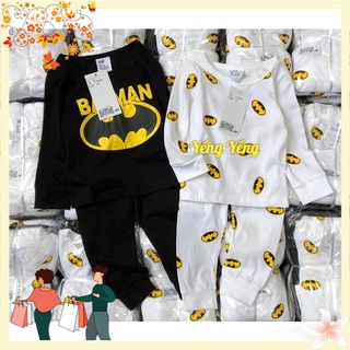 Sbt162 - set 2 bộ bé trai dài batman vàng đen trắng
