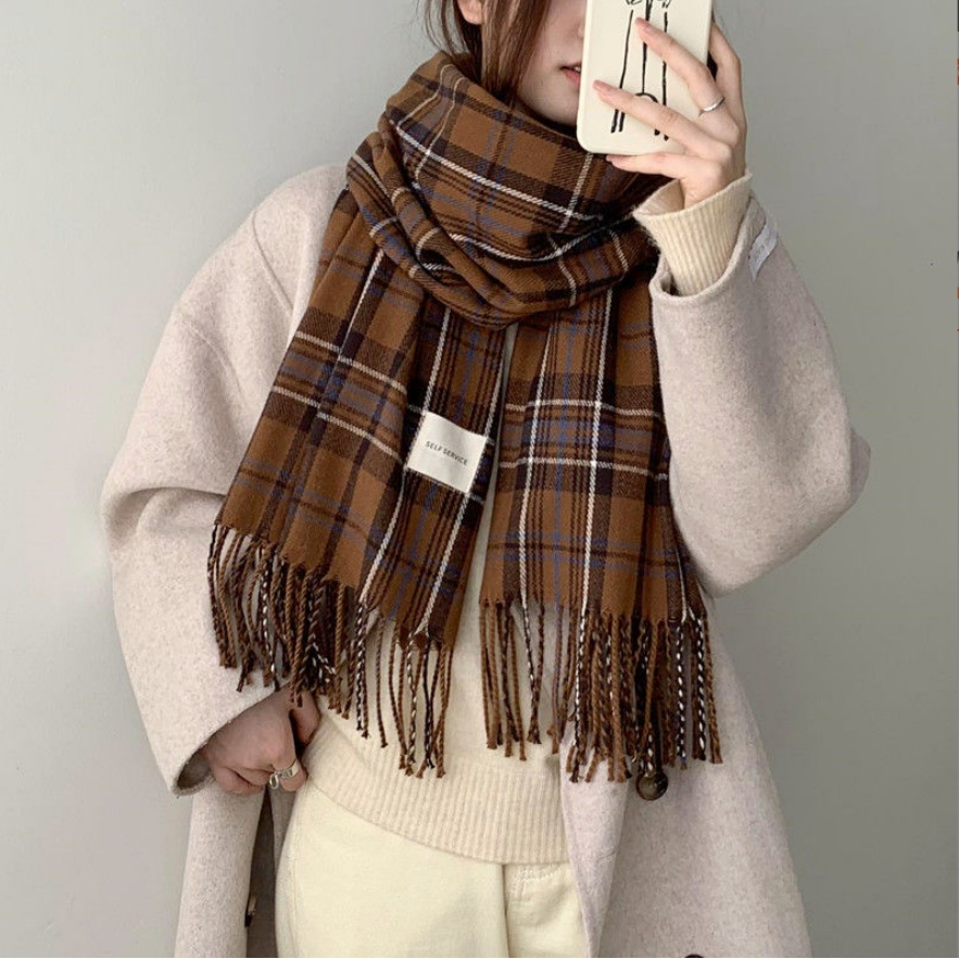 HMH® SELF Cashmere Khăn Quàng Cổ Nữ Khăn Len Quàng Cổ Dày Mịn Hàng Quảng Châu Siêu Đẹp