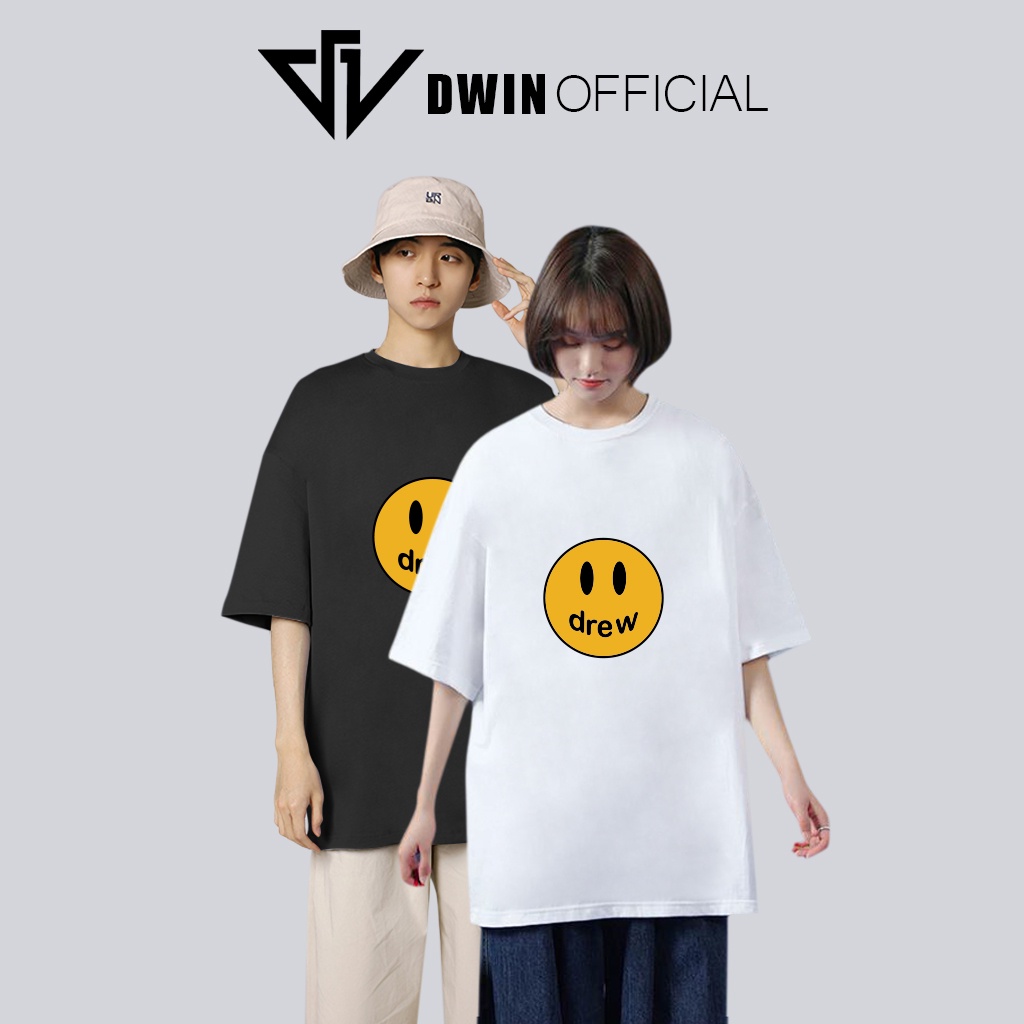 Áo thun unisex drew thời trang DWin basic tee phông trơn nam nữ tay lỡ oversize form rộng