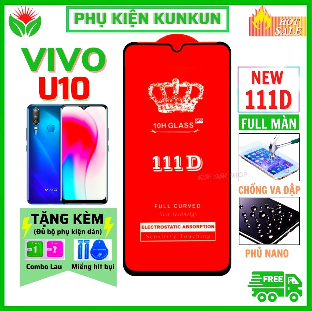 Kính Cường Lực ViVo U10 - Dán Full màn hình 111D - Độ trong suốt cực cao - Chống bám vân tay tốt cho điện thoại