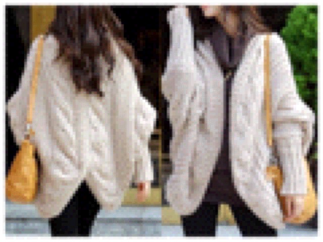 Khoác len cardigan xoắn vặn thừng cánh dơi