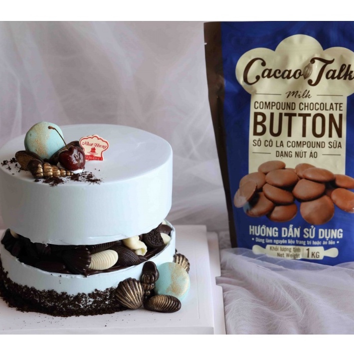 Sô Cô La Compound Sữa Dạng Nút Áo Cacao Talk 1kg Dùng Trực Tiếp Hoặc Sử Dụng Trong Làm Bánh Và Pha Chế