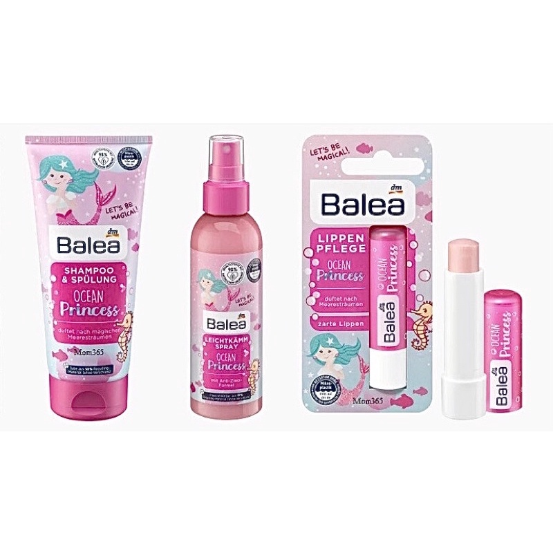 Tron bộ sữa tắm, dầu gội xả, xịt dưỡng tóc, son dưỡng Balea Little Princess cho bé gái
