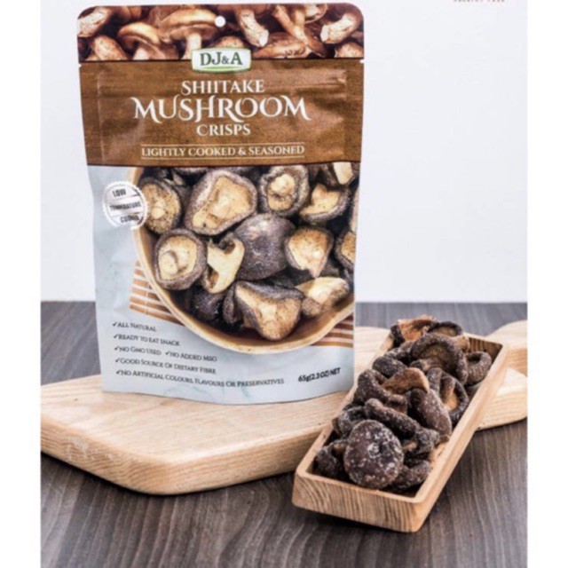 DJ&amp;A SHIITAKE MUSHROOM CRISPS - Snack Nấm Hương Sấy Giòn Của Úc