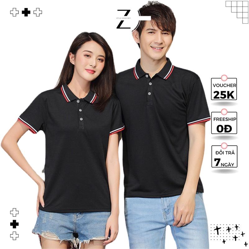 Áo Polo Đen Cổ Viền Trang Trí Tại Gen Z Store Hà Nội