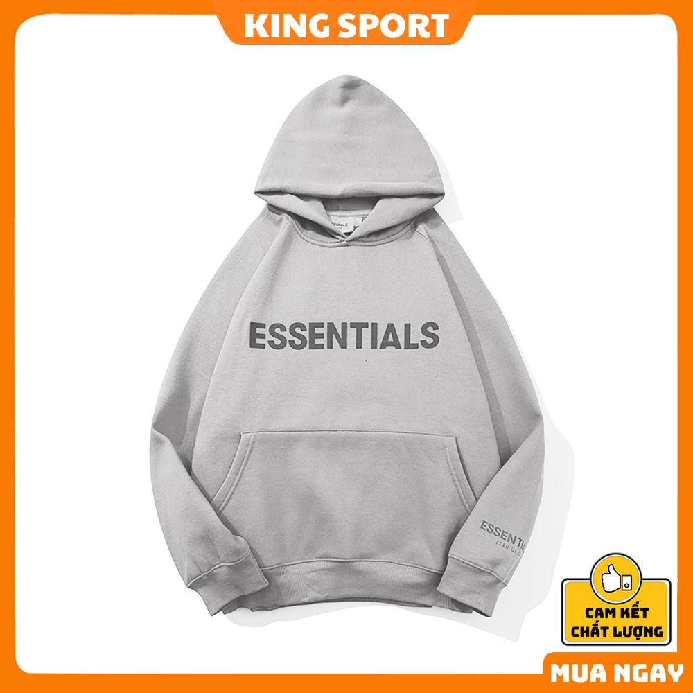 Áo hoodie essentials nữ form rộng vải nỉ mềm mịn ấm áp khoác ngoài cao cấp unisex trơn nhiều màu KING SPORT | BigBuy360 - bigbuy360.vn