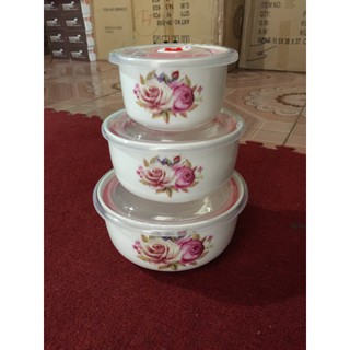 Bộ 3 bát sứ hút chân không