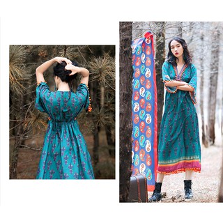 Váy thổ cẩm boho hot