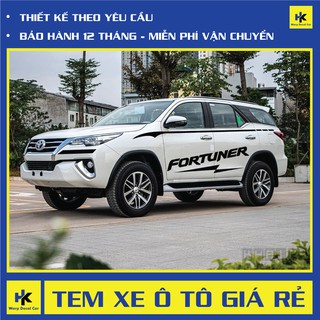 Tem xe Fortuner dán 2 bên sườn - tem xe ô tô giá rẻ hà nội