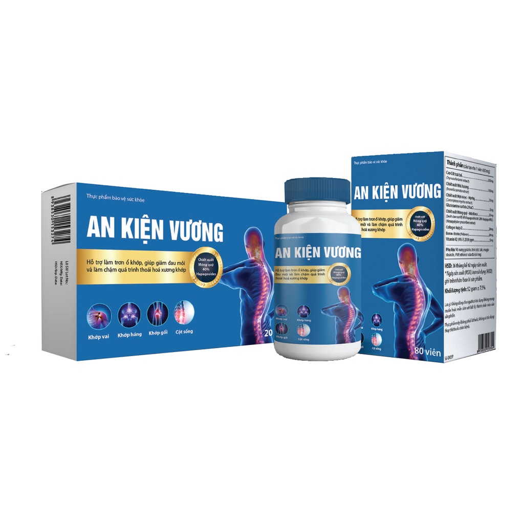 AN KIỆN VƯƠNG – Giúp bổ sung dưỡng chất cho khớp, trơn ổ khớp, tăng khả năng phục hồi khớp