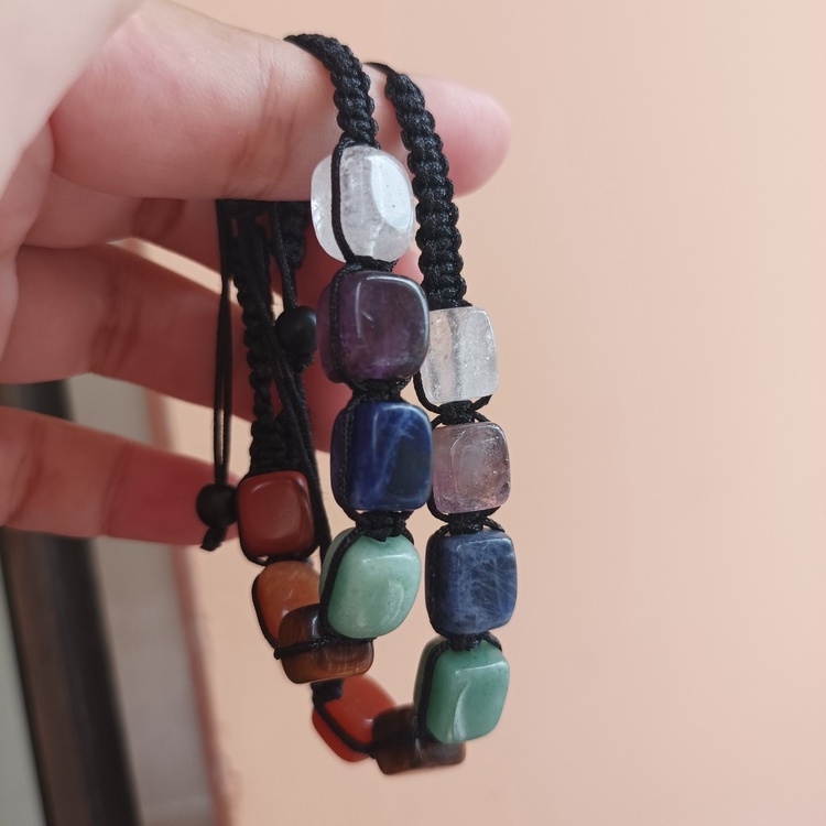 Vòng tay 7 viên đá cân bằng Luân Xa Chakra - 7 Chakras balancing bracelet