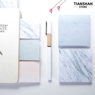 Student supplies In stock Natural Marble Pattern Sticky Note Bookmarks Stationery School Supplies 
