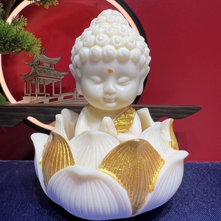 Trái cây ngà bé phật sen đế sakyamuni phật tay cầm tượng phật đồ trang trí xe hơi