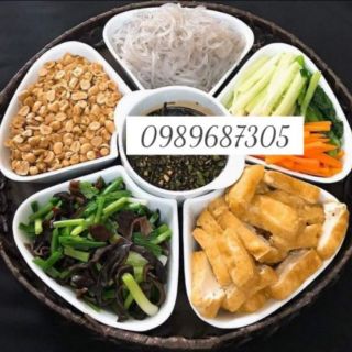 Bộ đĩa bày thức ăn nhiều ngăn hoa mai