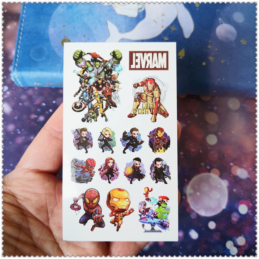 Tấm Hình Xăm Dán Tạm Thời Nhỏ Gọn Hình Siêu Anh Hùng Marvel Chống Nước Phong Cách Hấp Dẫn