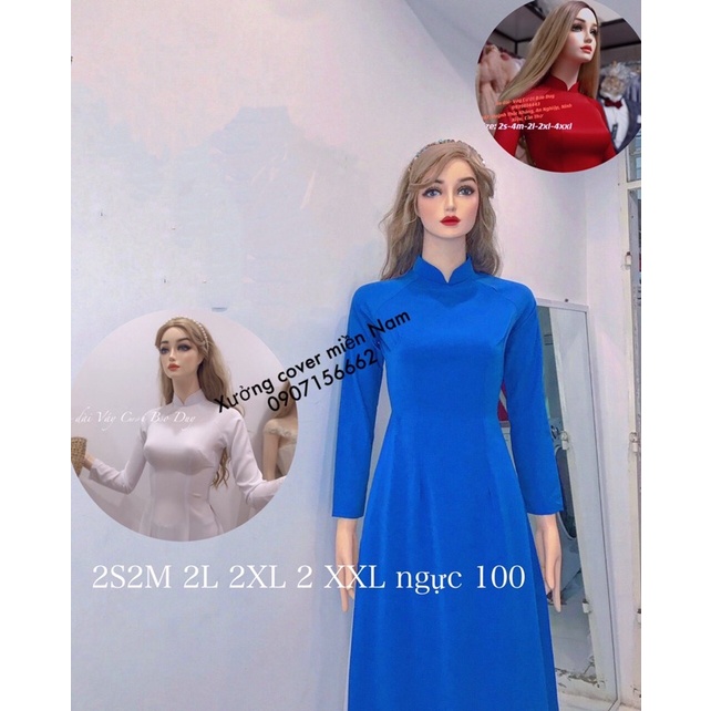 Áo dài truyền thống trơn nhiều màu thiết kế lễ tân, học sinh, hỏi cưới
