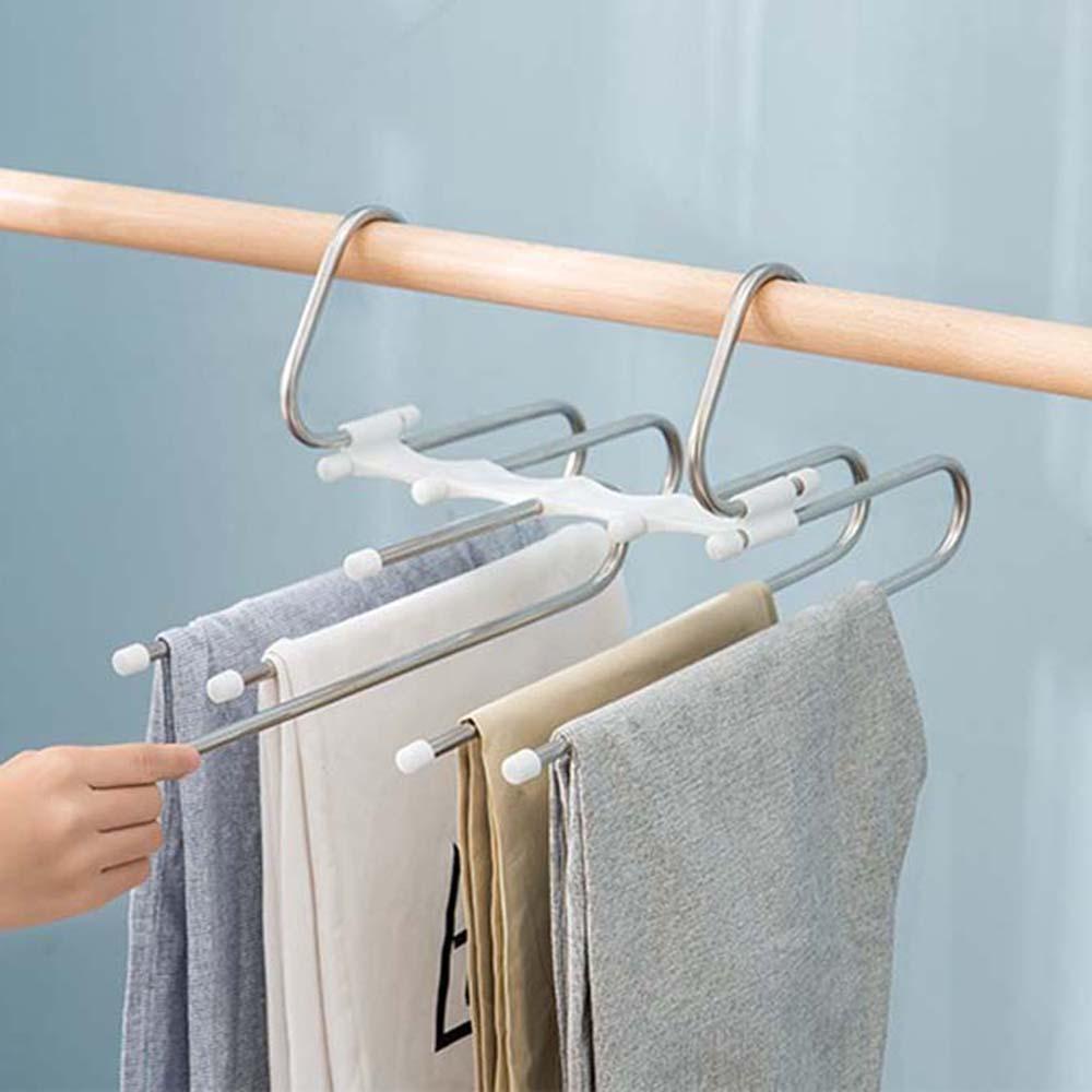 Móc Treo Quần Áo Nhiều Tầng Bằng Thép Không Gỉ Tiết Kiệm Diện Tích 5 Trong 1
