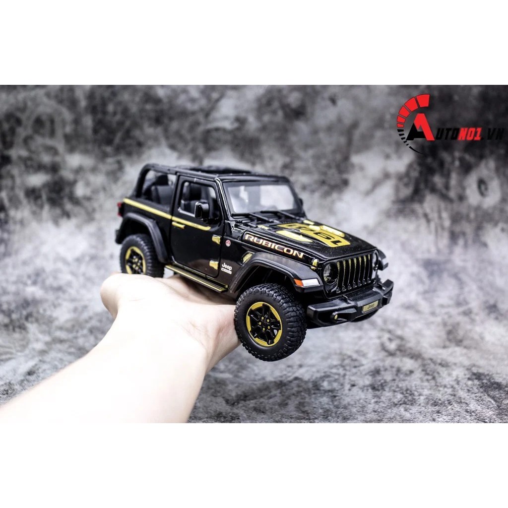 MÔ HÌNH XE JEEP RUBICON MUI TRẦN BLACK 1:20 7565