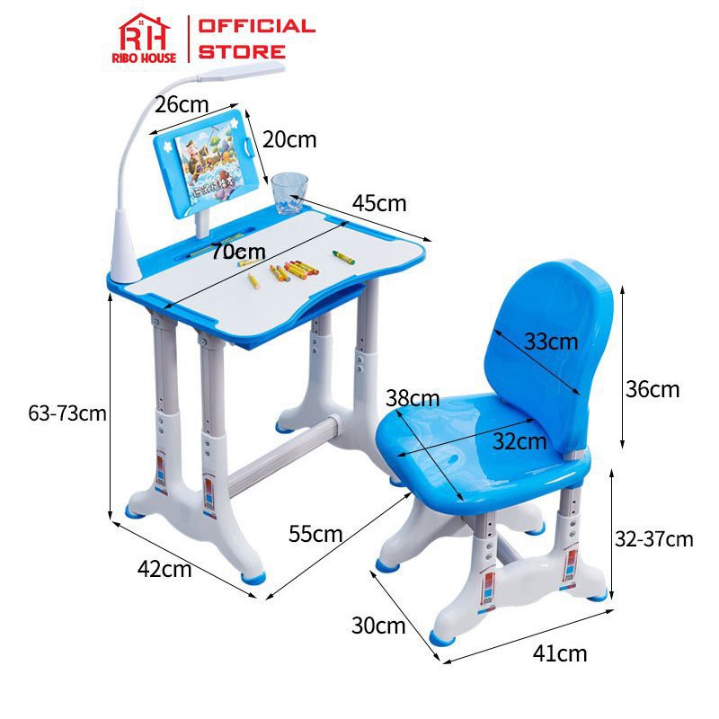 [Tặng giá đỡ điện thoại + đệm] Bàn học sinh thông minh RIBO HOUSE bàn học size 70cm chống gù, chống cận RIBO61 | BigBuy360 - bigbuy360.vn