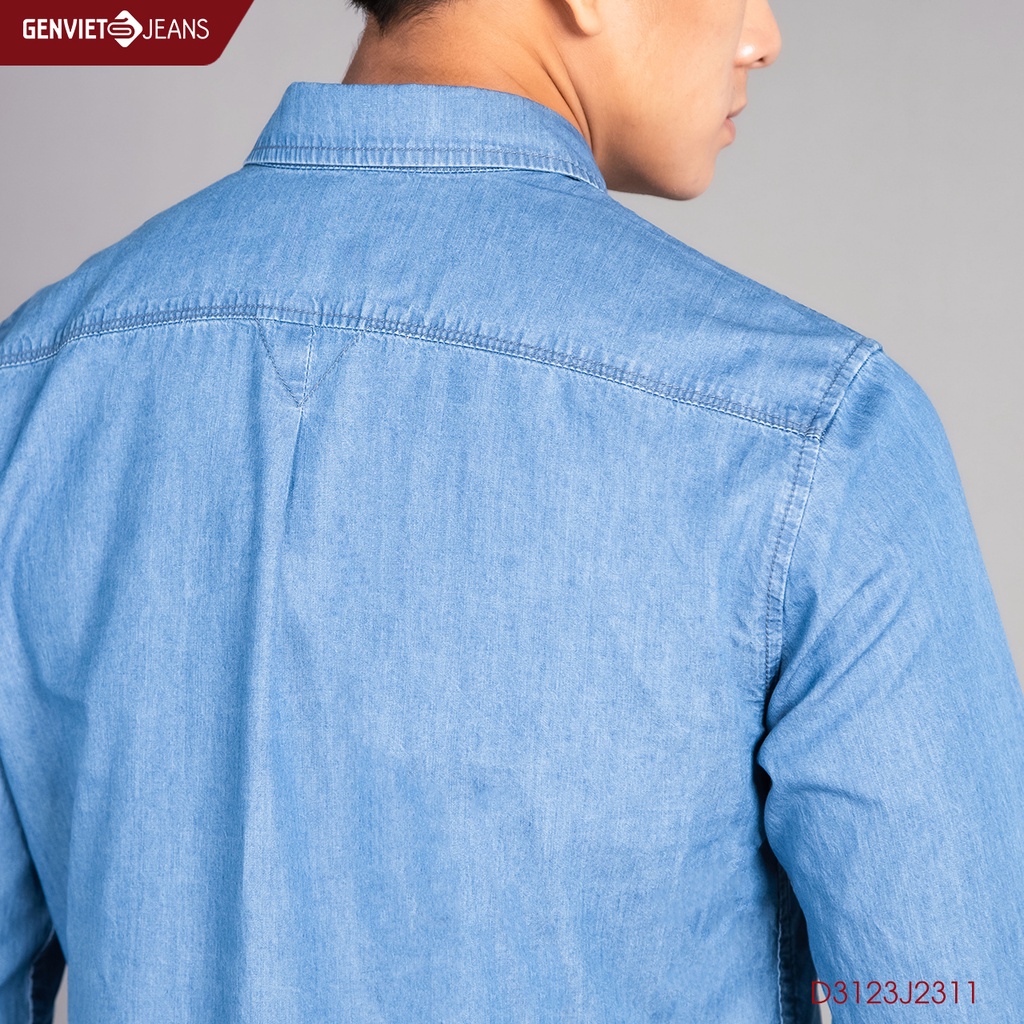 Áo Sơ Mi Jeans Nam GENVIET Chất Bò Mềm Cao Cấp D3123J2311